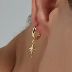Pendientes de Circonita Brillante acabados en oro amarillo 18K - Mandra