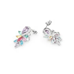 Pendientes de Circonita Multicolor Acabado En Plata - Furath