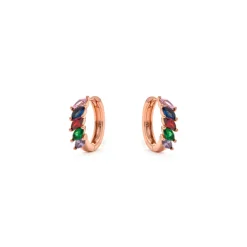 Pendientes de Circonita Multicolor acabado en oro amarillo de 18k - Widas