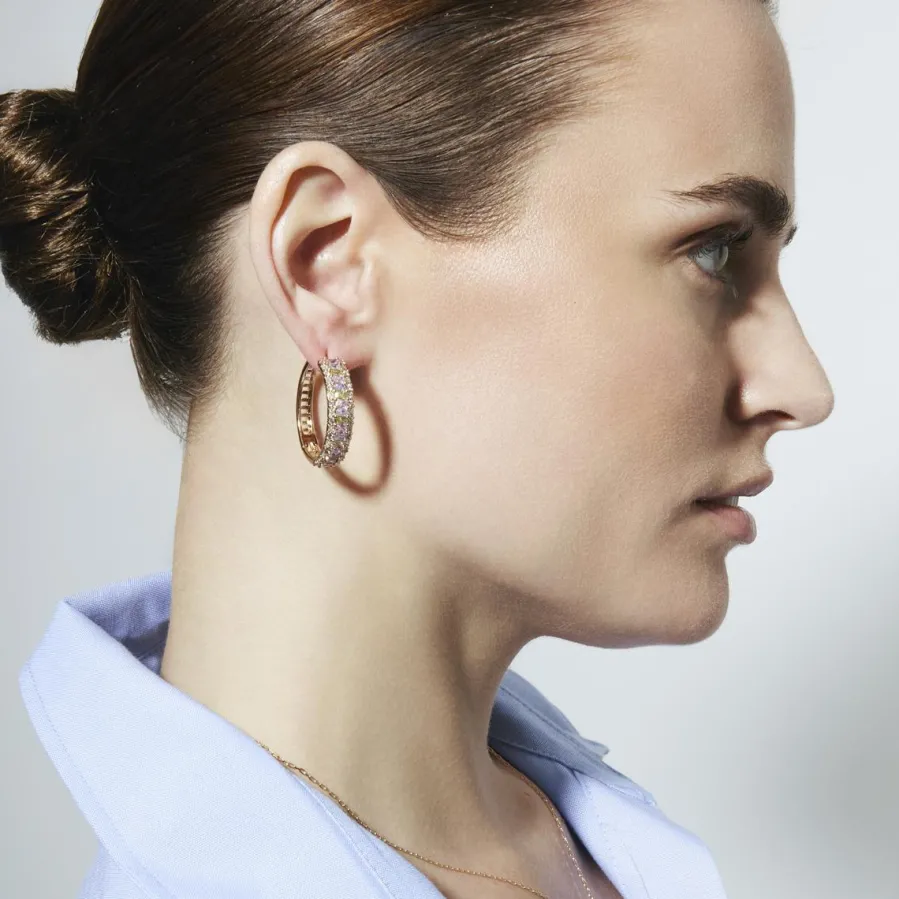 Pendientes de Circonita Multicolor acabado en oro amarillo de 18k - Primzu
