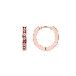 Pendientes de Circonita Multicolor acabado en oro rosa de 18k - Ulanbu