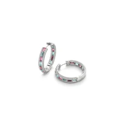 Pendientes de Circonita Multicolor acabado en Rodio - Niue