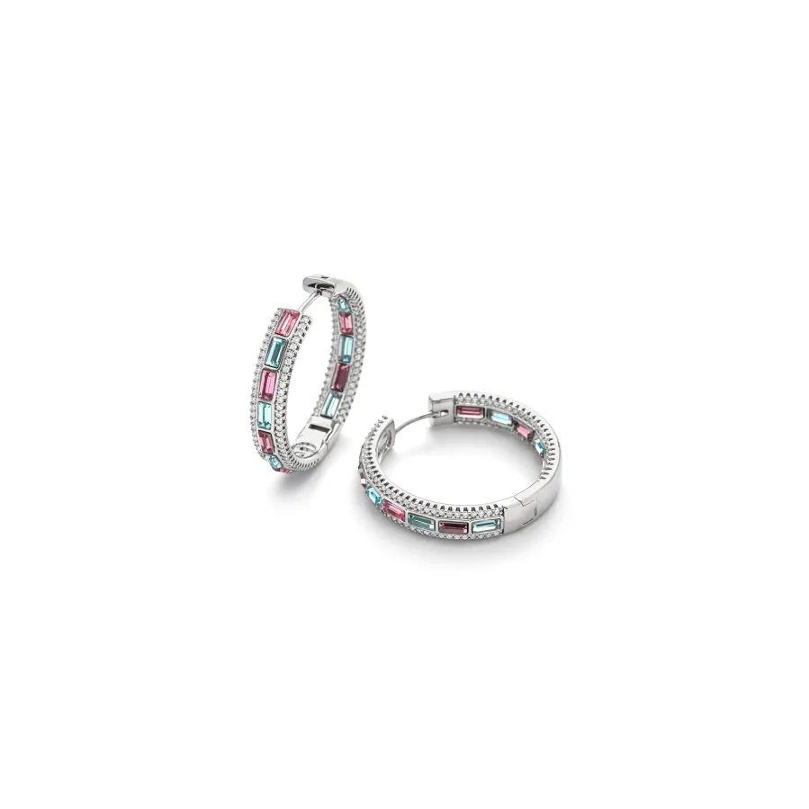 Pendientes de Circonita Multicolor acabado en Rodio - Niue