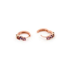 Pendientes de Circonita Multicolor acabado en oro rosa de 18k - Zamza
