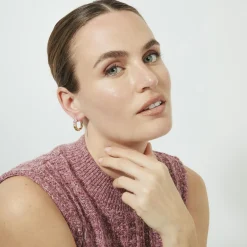 Pendientes de Circonita Multicolor acabado en oro rosa de 18k - Uyib