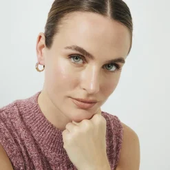 Pendientes de Circonita Multicolor acabado en oro rosa de 18k - Uyib