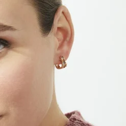 Pendientes de Circonita Multicolor acabado en oro rosa de 18k - Suclai