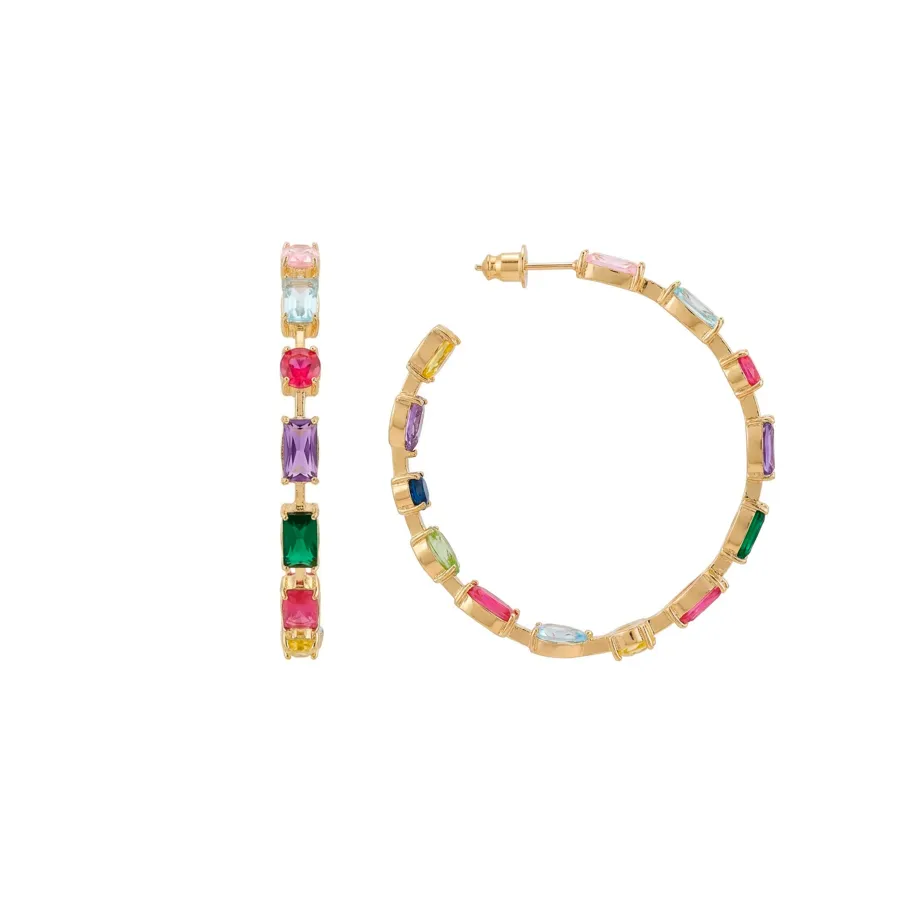 Pendientes de Circonita Multicolor acabado en oro amarillo de 18k - Lynor