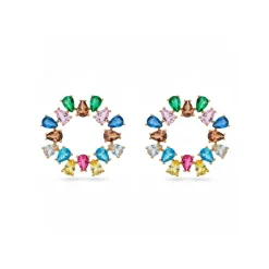 Pendientes de Circonita Multicolor acabado en rodio - Bodet