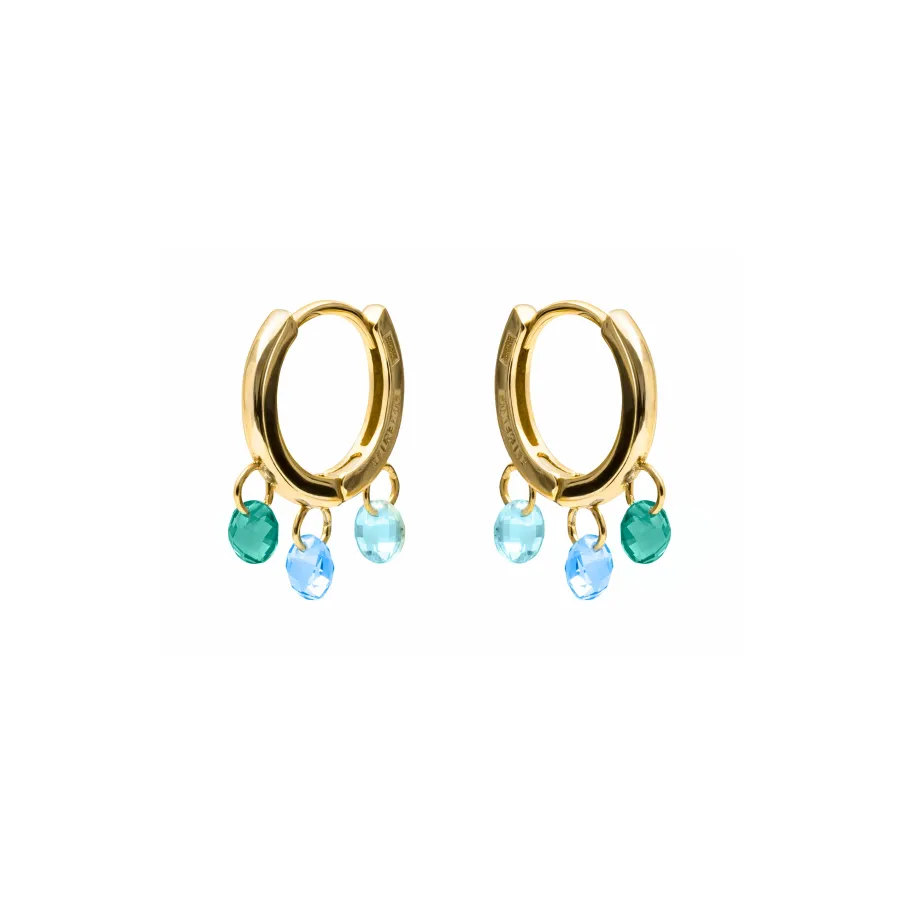 Pendientes de Circonita Multicolor acabado en oro amarillo de 18k - Seinti