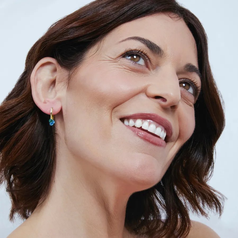 Pendientes de Circonita Multicolor acabado en oro amarillo de 18k - Seinti