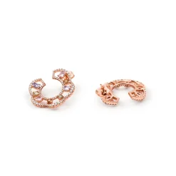 Pendientes de Circonita Multicolor acabado en oro rosa de 18k - Boy