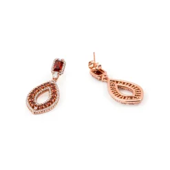Pendientes de Circonita Ópalo de Fuego acabado en oro rosa de 18k - Kuam