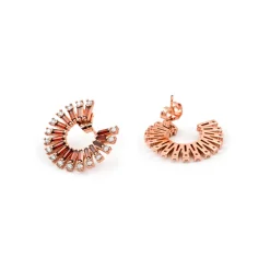 Pendientes de Circonita Ópalo de Fuego acabado en oro rosa de 18k - Umres