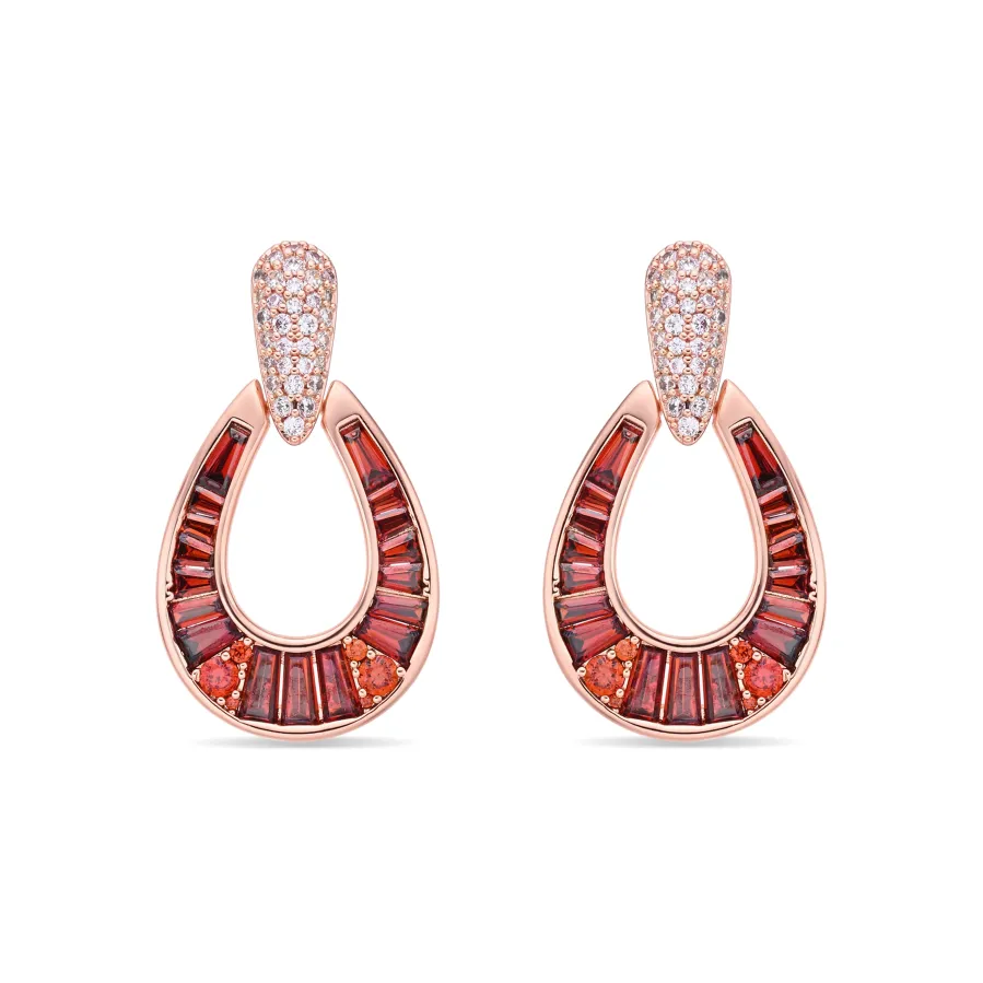 Pendientes de Circonita Ópalo de Fuego acabado en oro rosa de 18k - Beavil