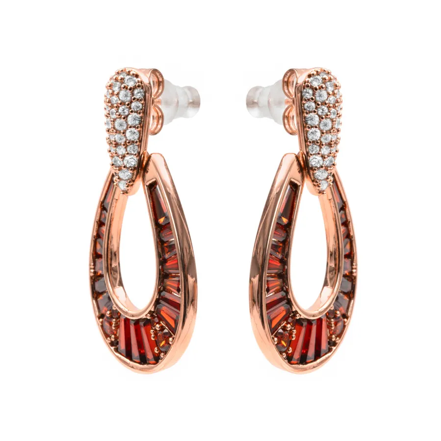 Pendientes de Circonita Ópalo de Fuego acabado en oro rosa de 18k - Beavil