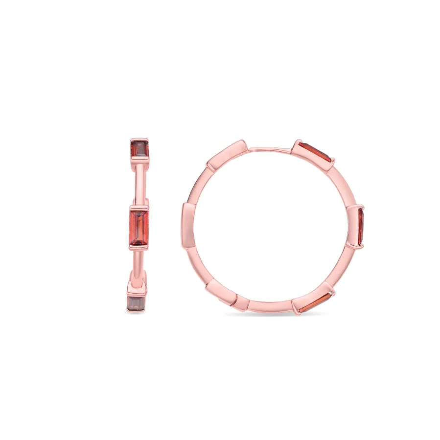 Pendientes de Circonita Ópalo de Fuego acabado en oro rosa de 18k - Khimet