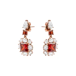 Pendientes de Circonita Rubí acabado en oro rosa de 18k - Iwo