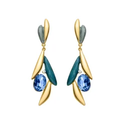 Pendientes de Circonita Topacio Azul acabados en oro amarillo 18K - Amarke