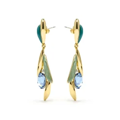 Pendientes de Circonita Topacio Azul acabados en oro amarillo 18K - Amarke