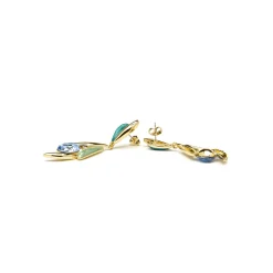 Pendientes de Circonita Topacio Azul acabados en oro amarillo 18K - Amarke
