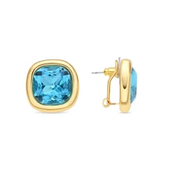 Pendientes de Cristal Azul acabado en oro amarillo de 18k - Casis