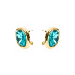 Pendientes de Cristal Azul acabado en oro amarillo de 18k - Casis