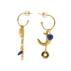 Pendientes de Cristal Azul acabado en oro amarillo 18k - Gud