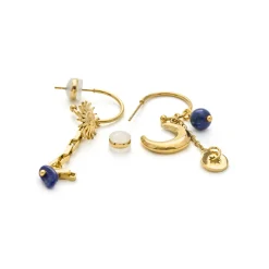 Pendientes de Cristal Azul acabado en oro amarillo 18k - Gud