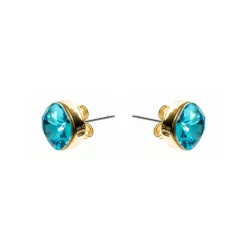 Pendientes de Cristal Azul acabado en oro amarillo de 18k - Kibuki