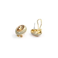 Pendientes de Cristal Marron acabado en oro amarillo de 18k - Amarke