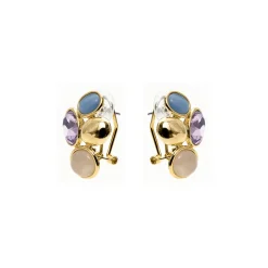 Pendientes de Cristal Morado acabado en oro amarillo de 18k - Sionu