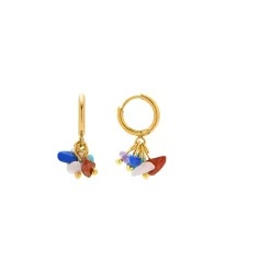 Pendientes de Cristal Multicolor acabados en oro amarillo 18K- Sasin