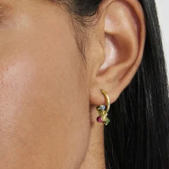 Pendientes de Cristal Multicolor acabados en oro amarillo 18K - Letaba