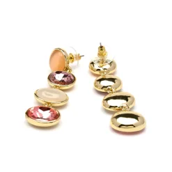 Pendientes de Cuarzo Hidrotermal Multicolor acabado en oro amarillo 18k - Gadna