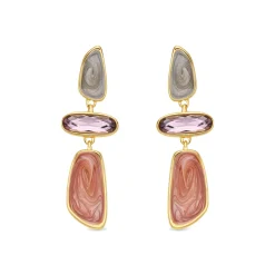 Pendientes de Lacado Multicolor acabado en oro amarillo de 18k - Wiso