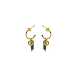 Pendientes de Malaquita acabados en oro amarillo 18K- Nadu