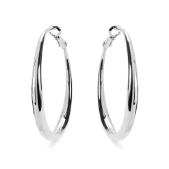 Pendientes de 41mm de diámetro acabados en rodio - Sira