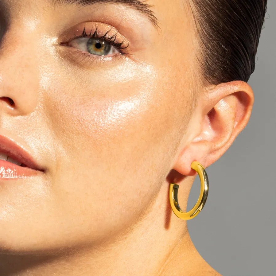 Pendientes de 29mm de diámetro acabado Oro Amarillo de 18K - Dancir