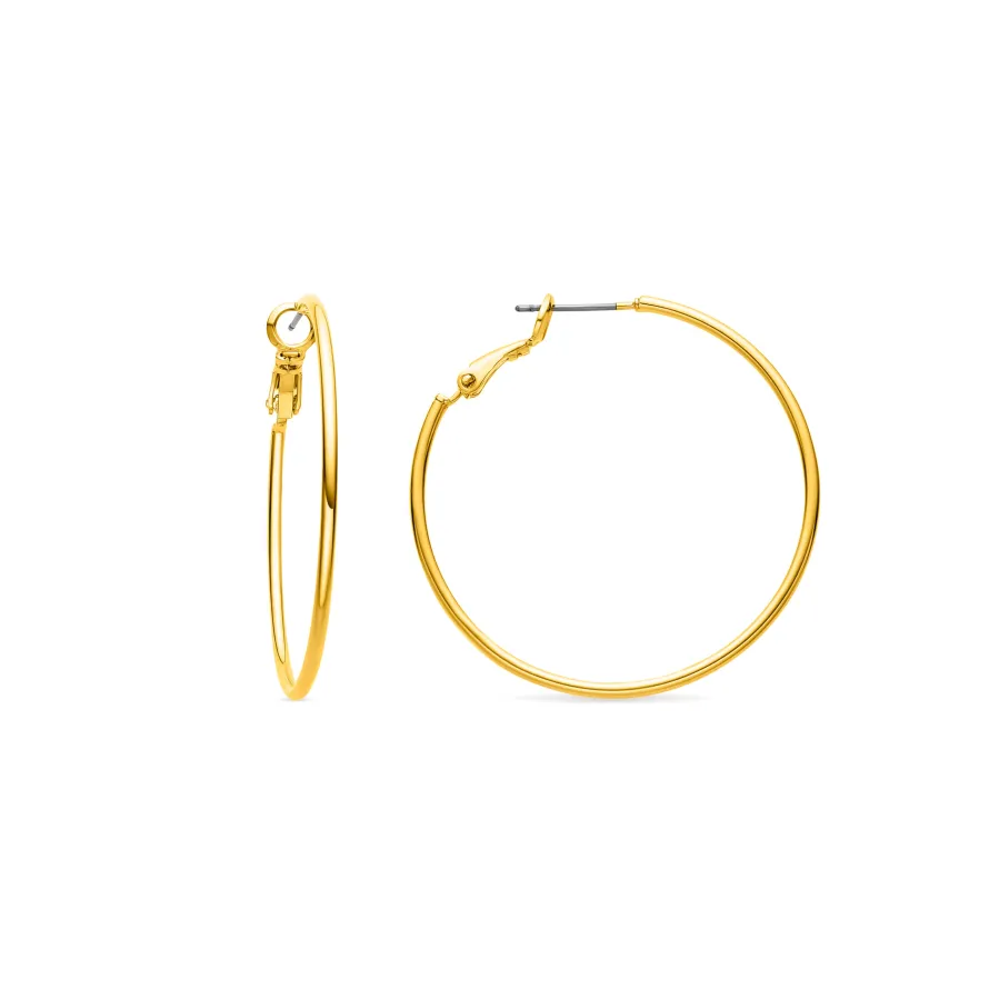 Pendientes de 40mm de diámetro acabado Oro Amarillo de 18k - Kelxo