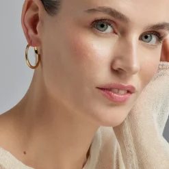 Pendientes de 30mm de diámetro acabado Oro Amarillo de 18k - Sadro