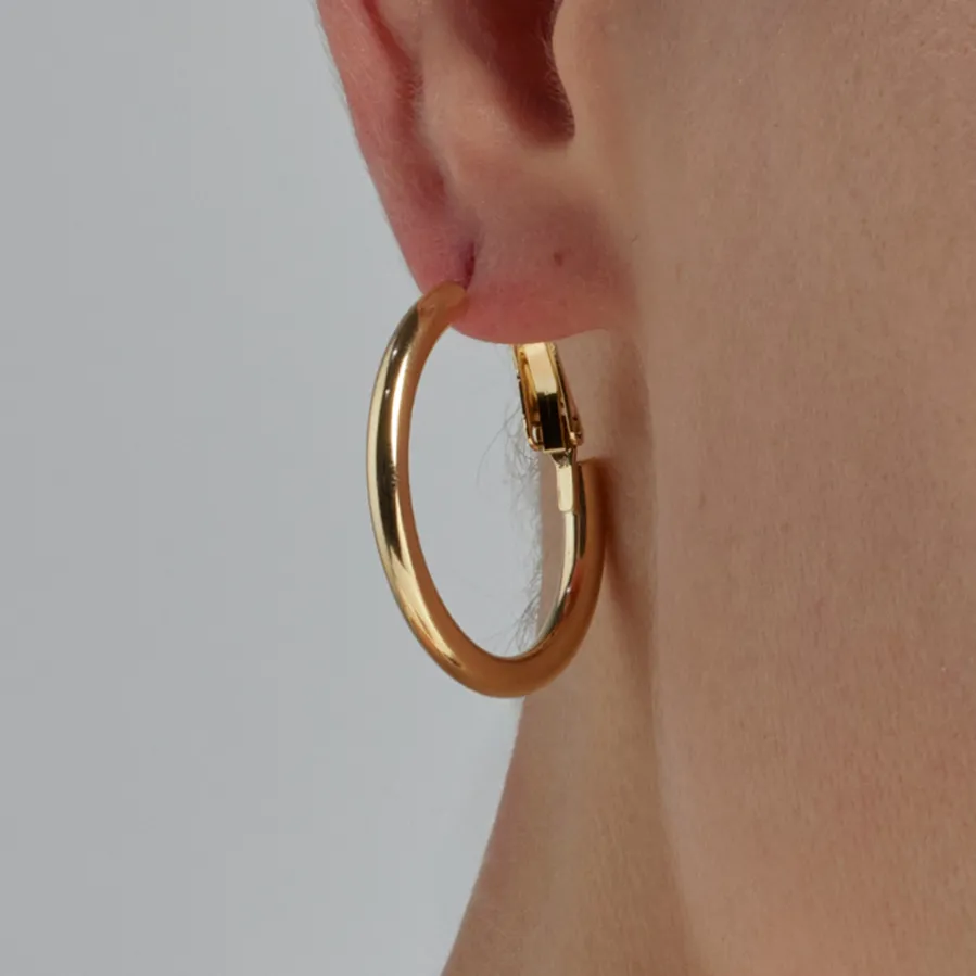 Pendientes de 30mm de diámetro acabado Oro Amarillo de 18k - Sadro