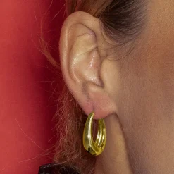 Pendientes de 24mm de diámetro acabado Oro Amarillo 18k - Luya
