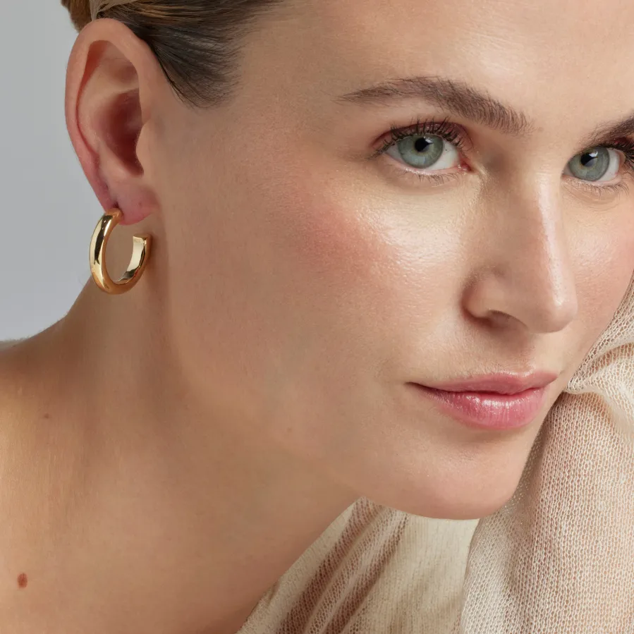Pendientes de 25mm de diámetro acabado Oro Amarillo de 18k - Difie