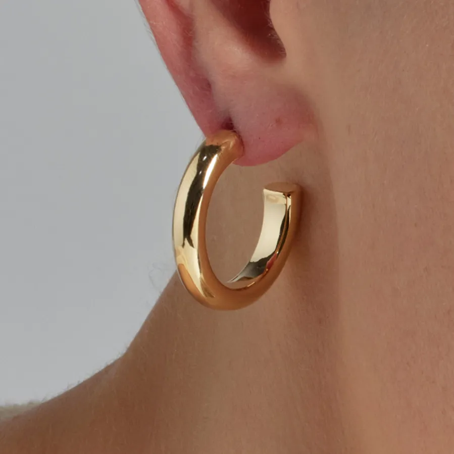 Pendientes de 25mm de diámetro acabado Oro Amarillo de 18k - Difie