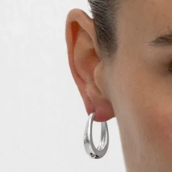 Pendientes de 24mm de diámetro acabado plata - Luya
