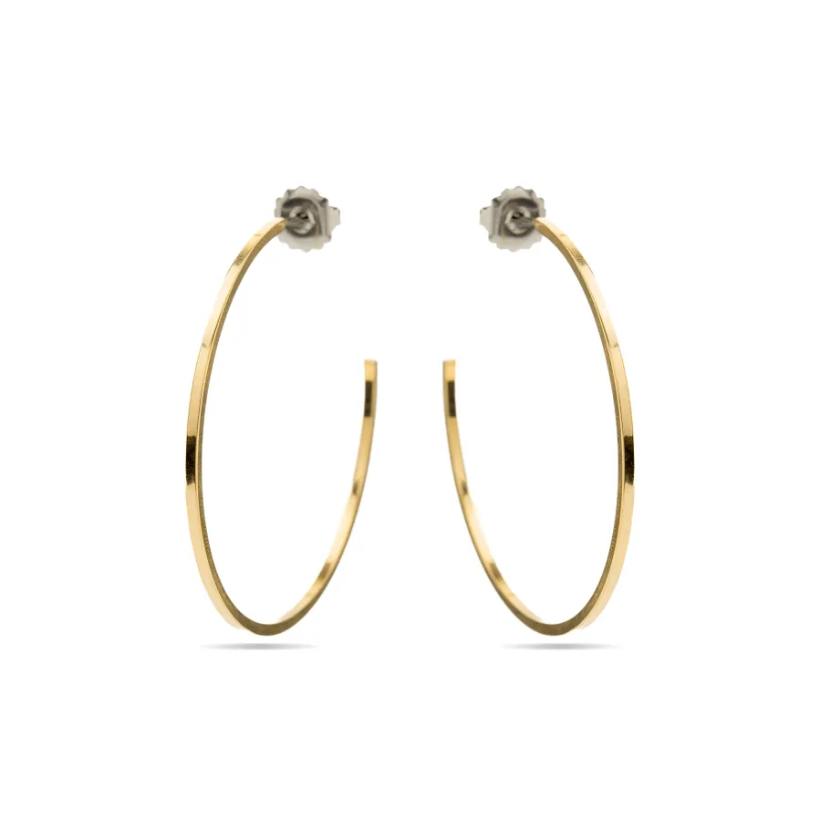 Pendientes de 36mm de diámetro acabado Oro Amarillo de 18K - Erkang