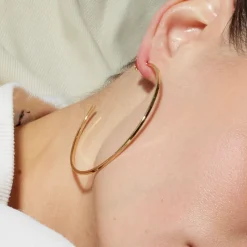 Pendientes de 36mm de diámetro acabado Oro Amarillo de 18K - Erkang