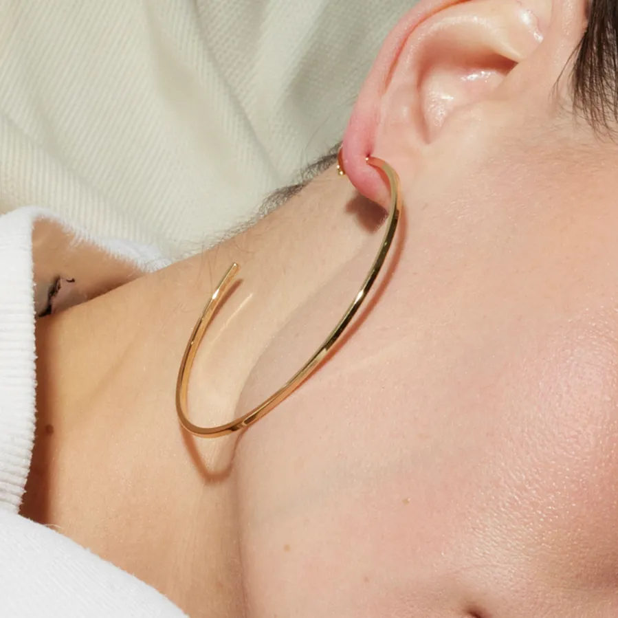 Pendientes de 36mm de diámetro acabado Oro Amarillo de 18K - Erkang