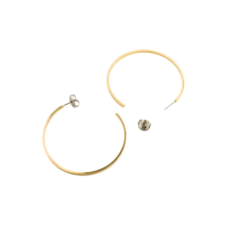 Pendientes de 36mm de diámetro acabado Oro Amarillo de 18K - Erkang
